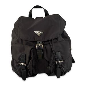 Prada Tessudo Double Pocket Medium Nylon Backpack